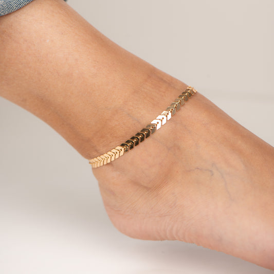 CDA124- Rose Gold Plated Anklet